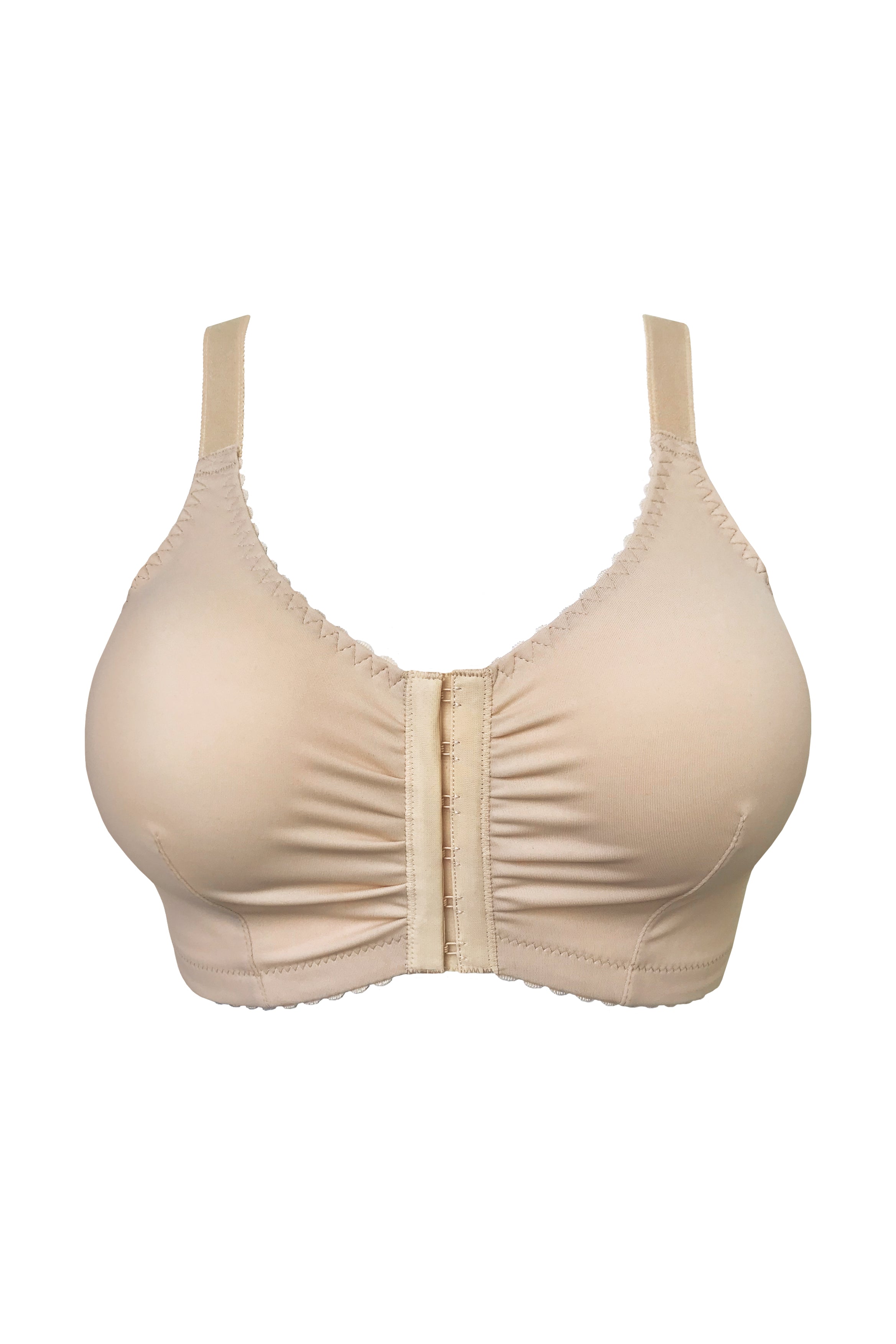 Brigita soft microfiber front-closure bra in beige