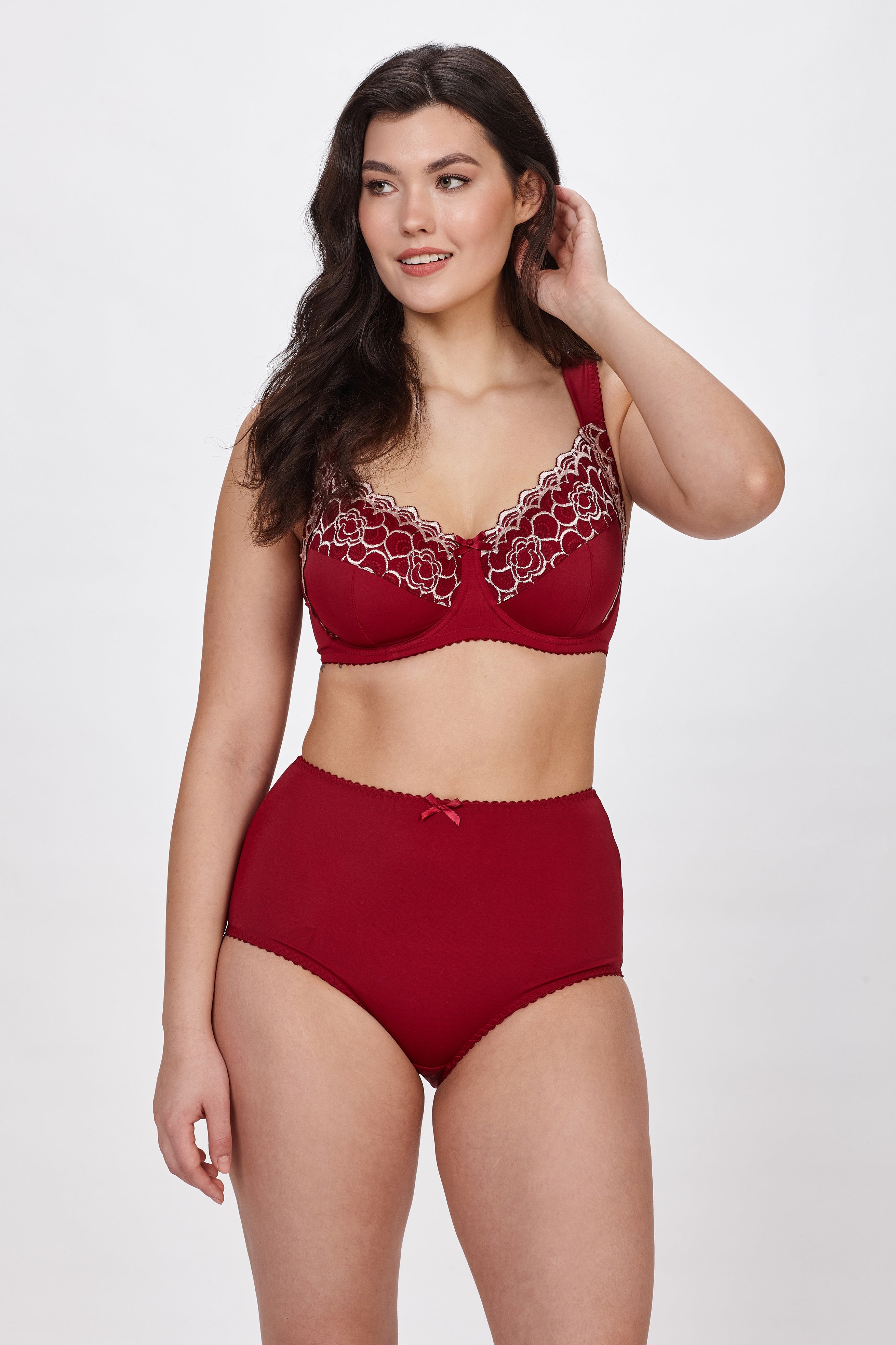 Celesta underwired full cup bra in burgundy