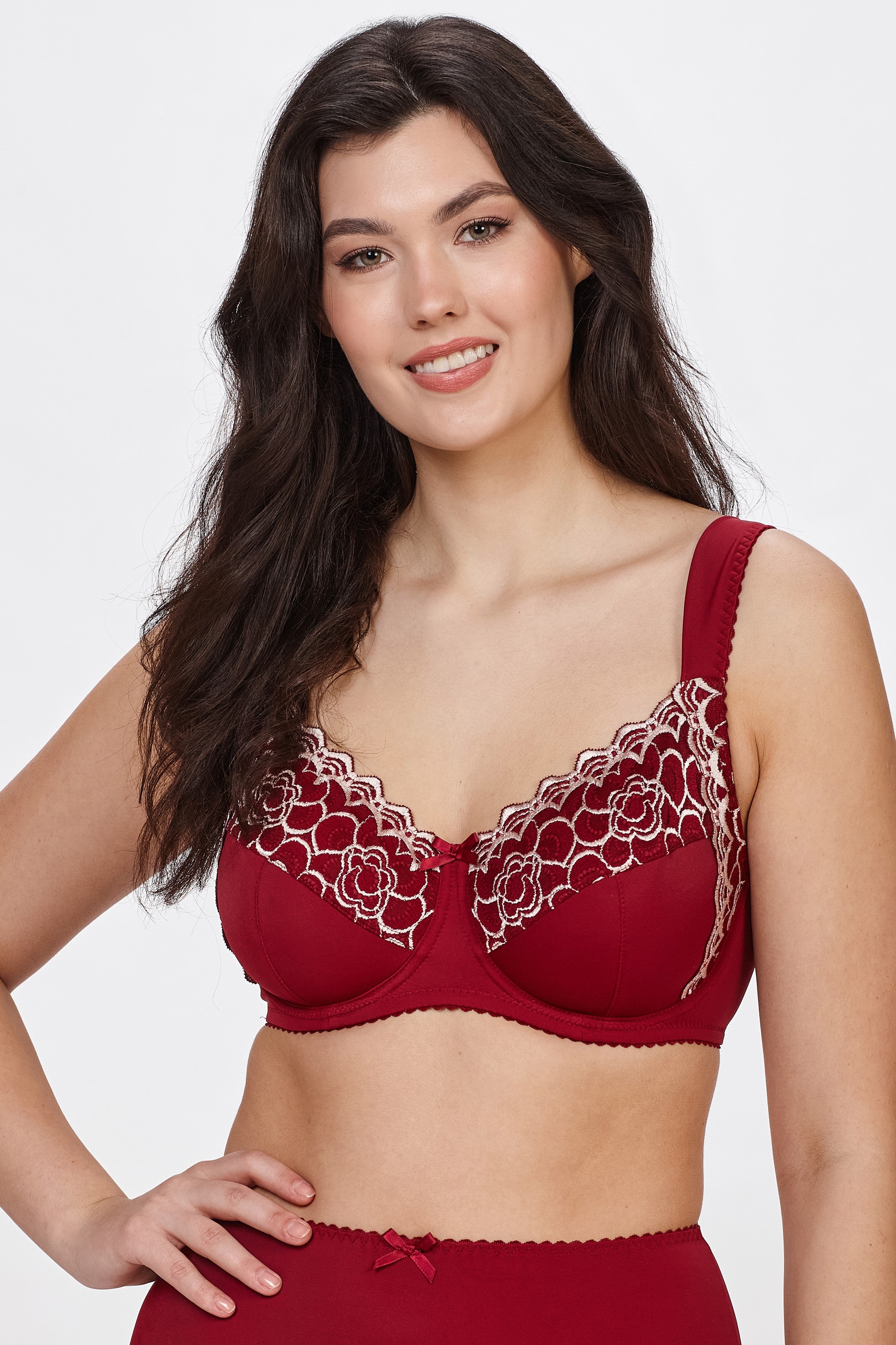 Celesta underwired full cup bra in burgundy