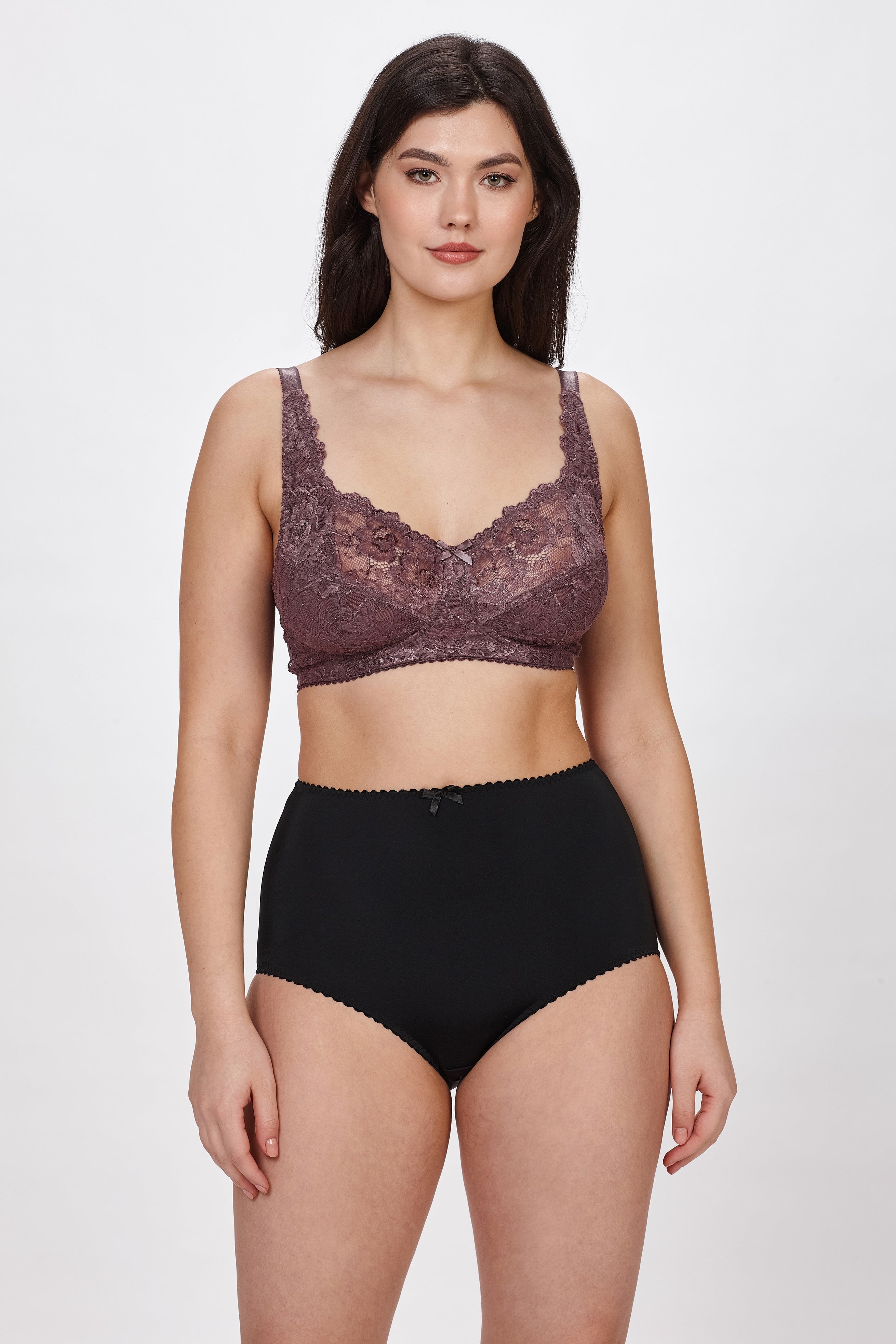 Christine non-wired lace bra in purple