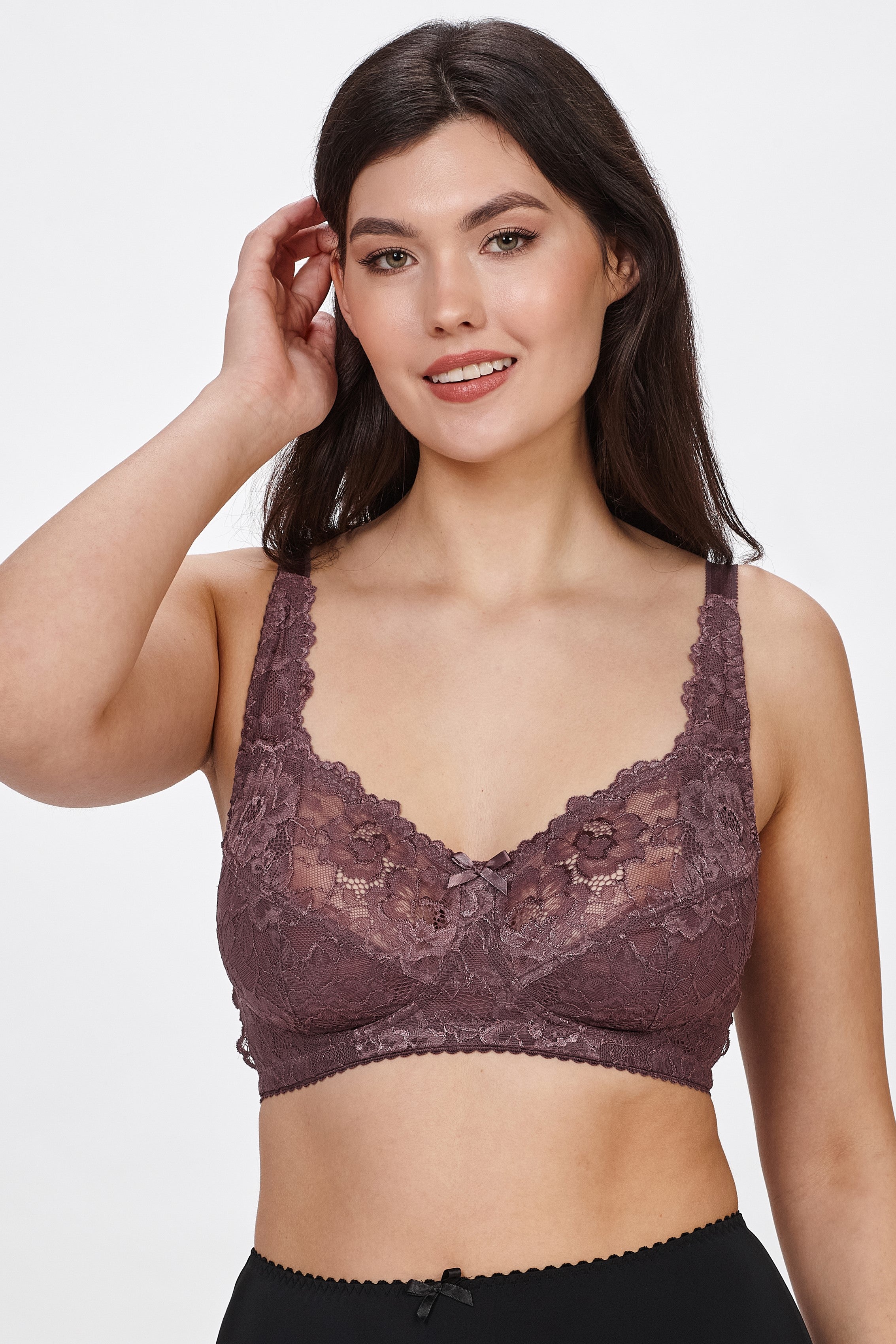 Christine non-wired lace bra in purple