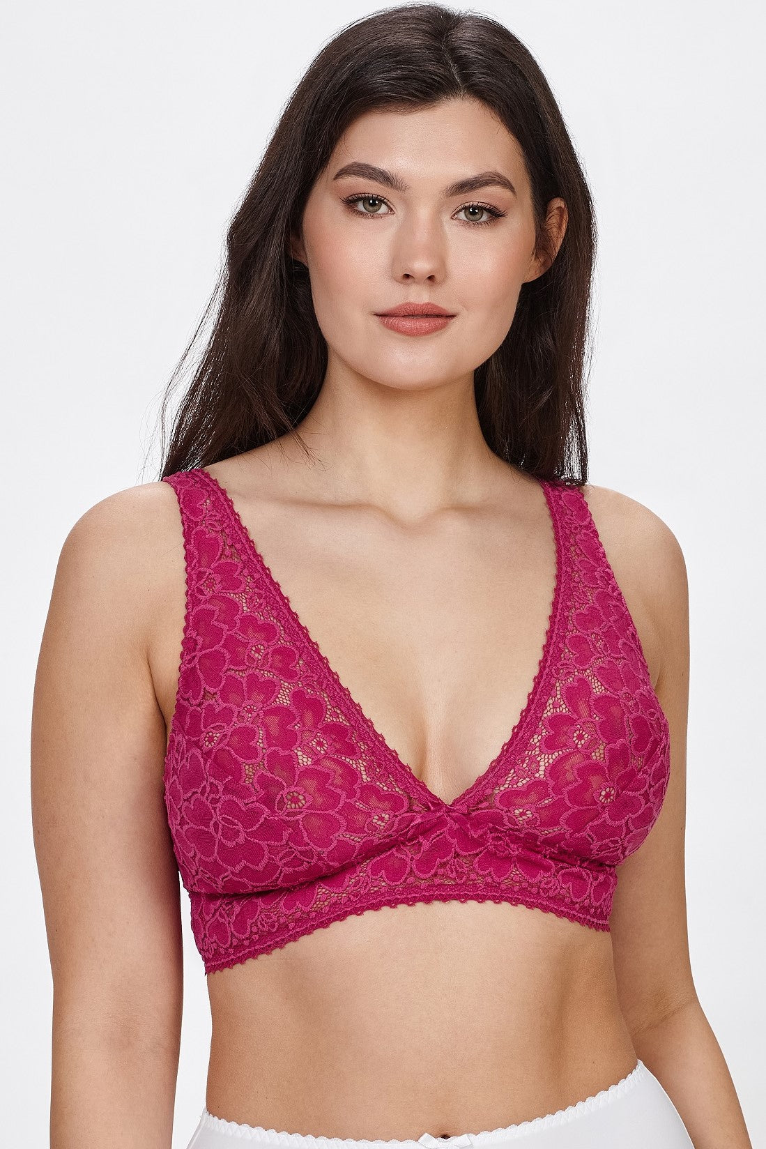 Niki non-wired floral lace bralette in pink