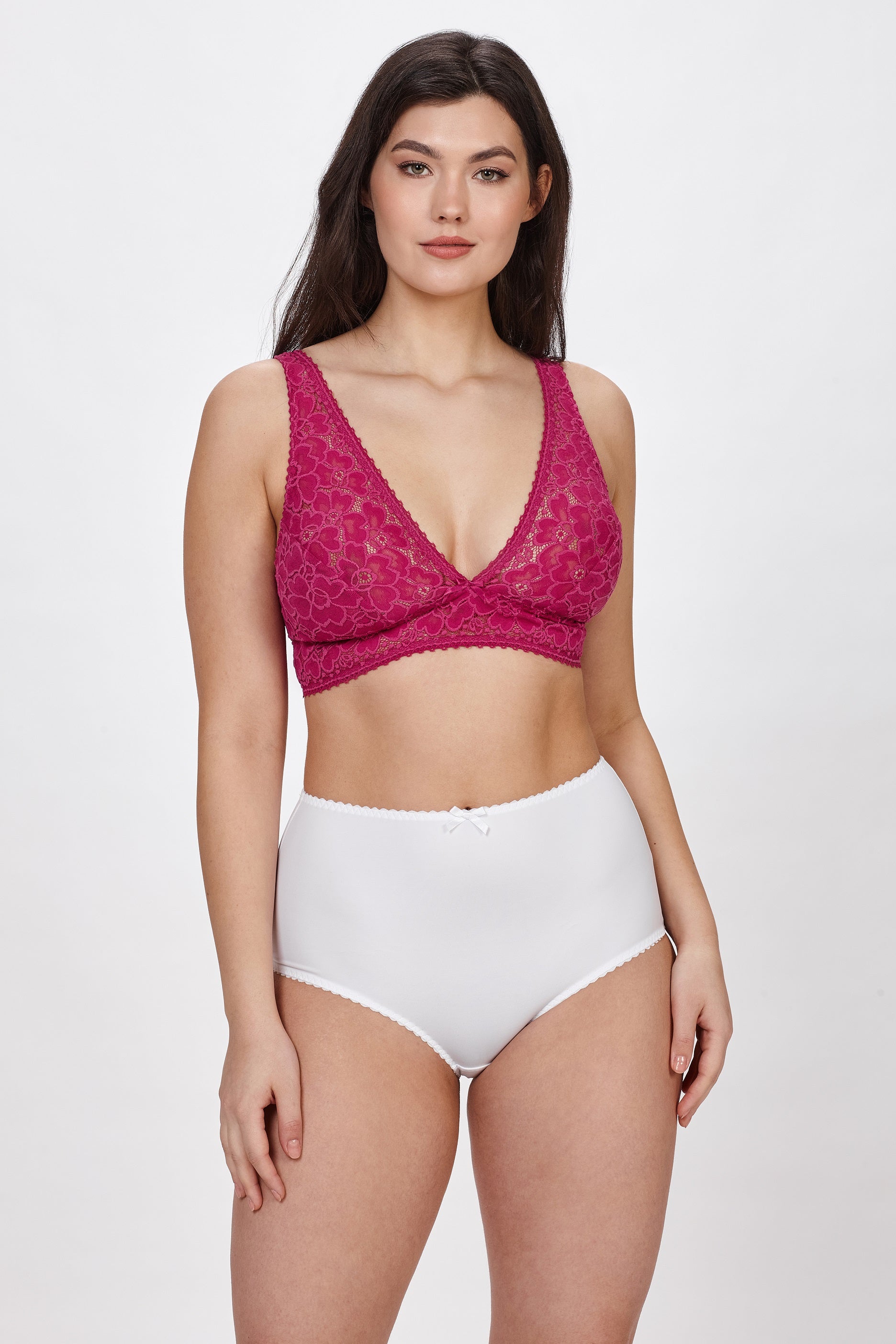 Niki non-wired floral lace bralette in pink