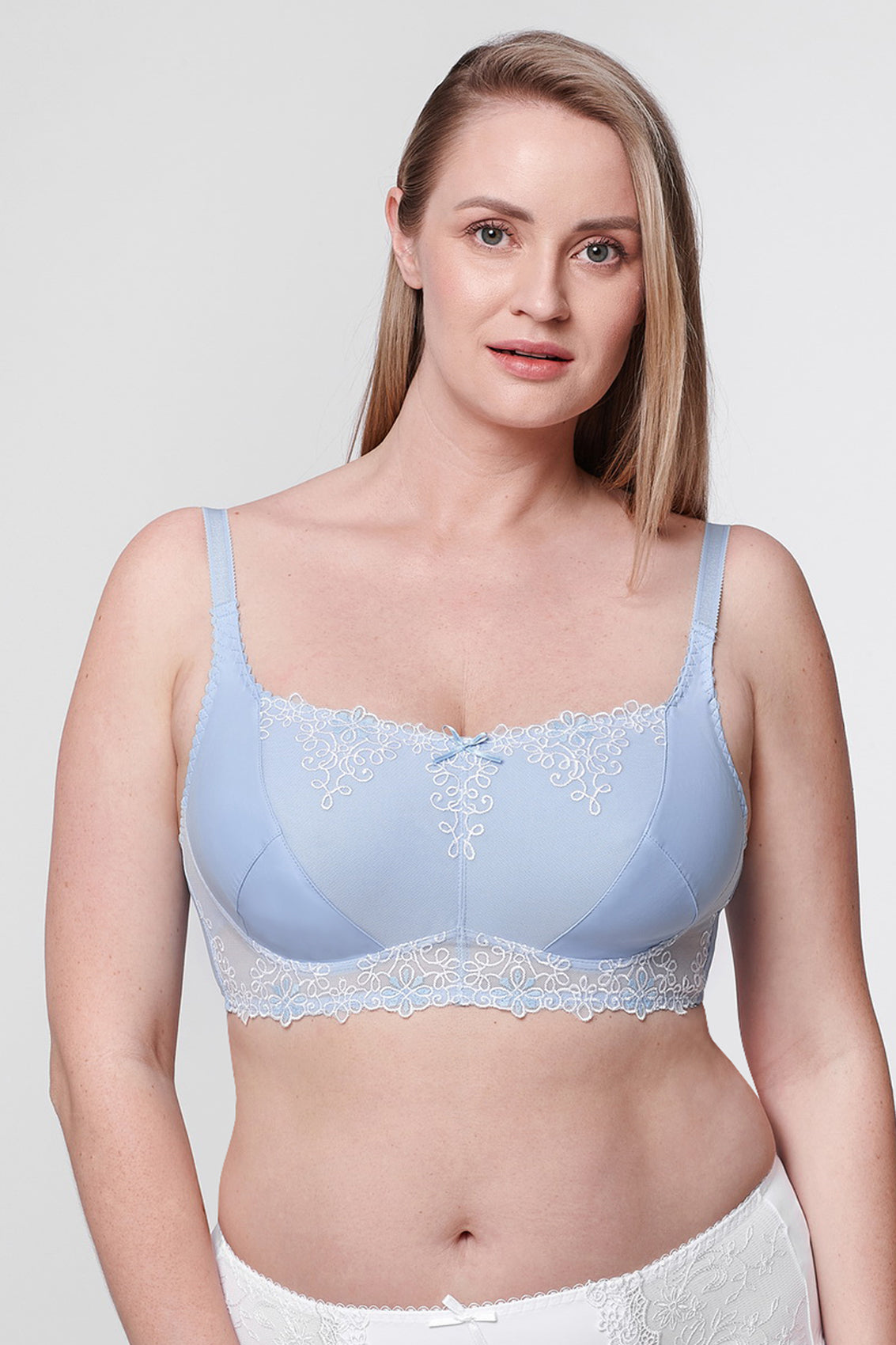 Ophelia non-wired mastectomy bra in blue