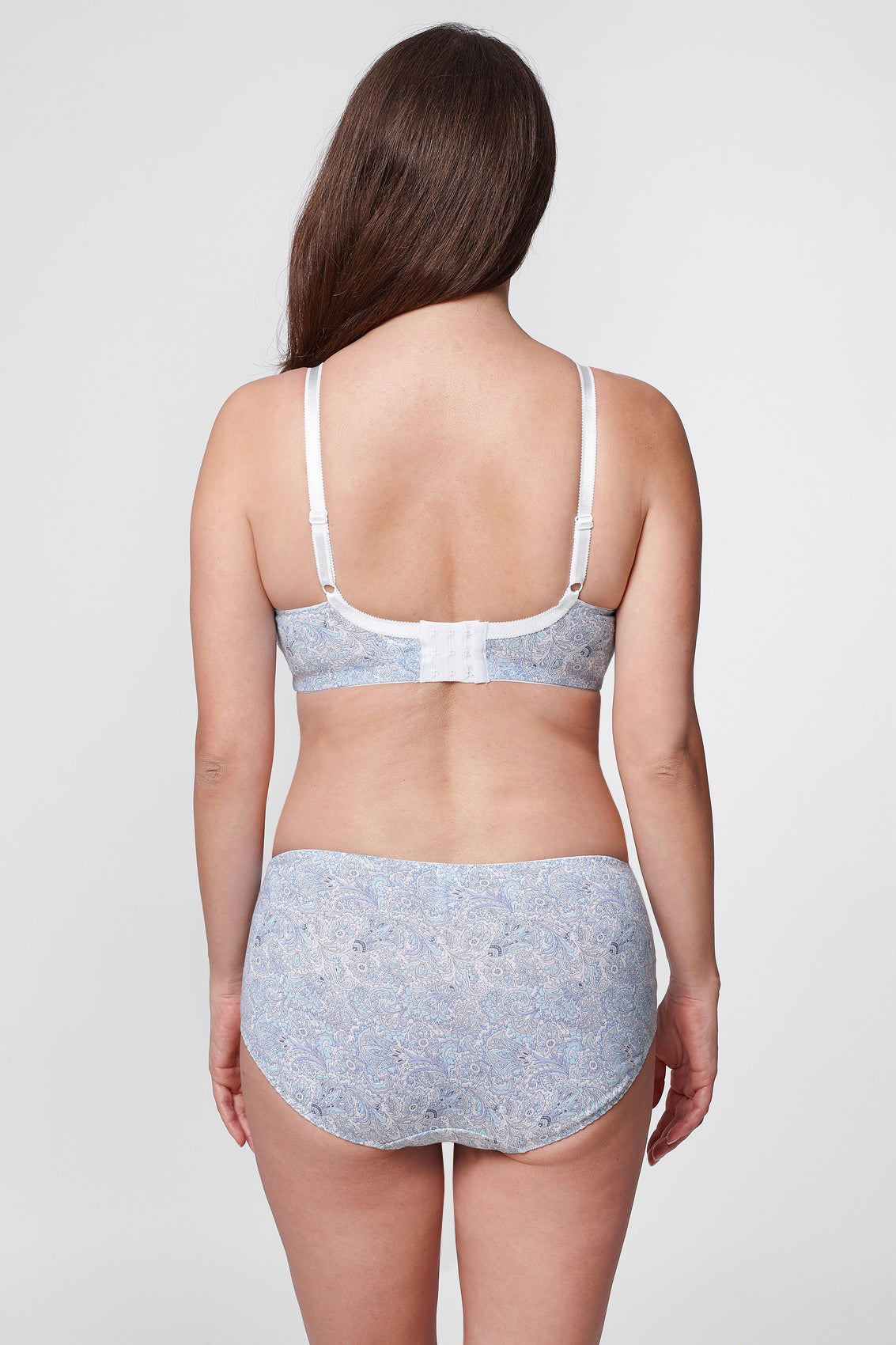 Ornela non-wired cotton mastectomy bra in blue