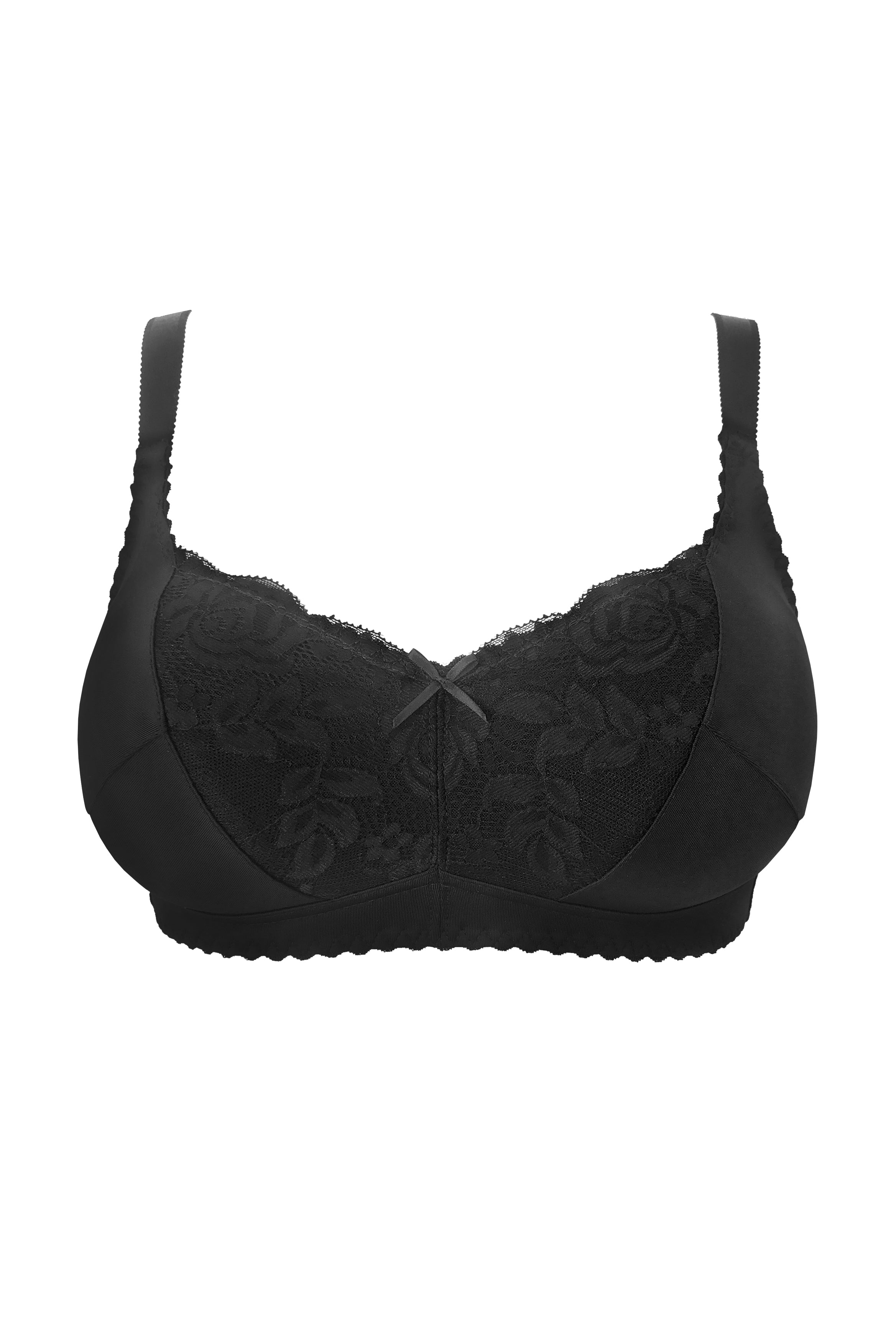 Ortensia non-wired mastectomy bra in black